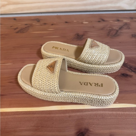Prada raffia flatform sandal size 39 / 8.5 - Picture 3 of 4